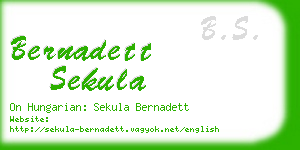 bernadett sekula business card